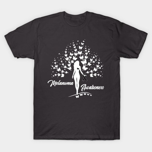 Skin Cancer Melanoma Warrior Survivor Awareness Gift T-Shirt by ZNOVANNA